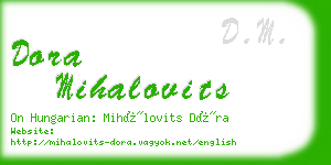 dora mihalovits business card